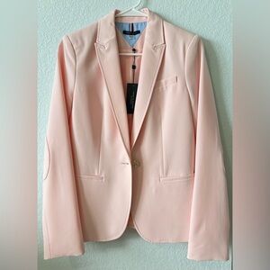 NWT Tommy Hilfiger Peach Single Button Blazer Size 4 Classic Tailored Jacket